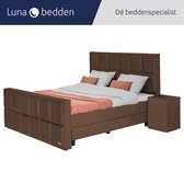 Luna Bedden - Boxspring Skye - 140x210 Compleet Bruin 12 Vakken Bed