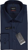 Venti - Heren Overhemd - Poplin - Strijkvrij - Slimfit - Navy