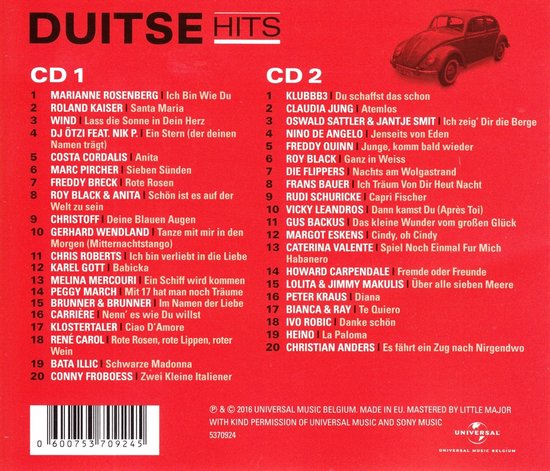Grondwet gek geworden profiel Various Artists - Duitse Hits (CD), various artists | CD (album) | Muziek |  bol.com