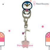 Kawaii Accessories by Kuroji - Penguin Love - Telefoonring met hanger - Swarovski elements - Kawaii style