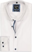 OLYMP No. 6 Six super slim fit overhemd - wit poplin (contrast) - Strijkvriendelijk - Boordmaat: 42