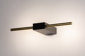 Lumidora Wandlamp 74630 - Ingebouwd LED - 3.0 Watt - 300 Lumen - 2700 Kelvin - Zwart - Goud - Messing - Metaal - Badkamerlamp