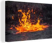 Canvas Schilderij Actieve vulkaan in Ethiopië - 60x40 cm - Wanddecoratie