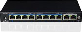 Broxnet - 8 Port PoE switch met 2x Gigabit uplinks - 120W - Model BRX501-FE08-2GEUP - Switch voor Beveiligingssystemen