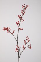 Kunsttak - bessentak - topkwaliteit decoratie - 2 stuks - zijden plant - Rood - 130 cm hoog