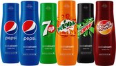 Sodastream - Voordeelpakket Mix - Mirinda, Mountain Dew, Schwip Schwap, 7up, 2x Pepsi - (6 flessen)