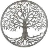 Wanddecoratie - levensboom grijs - metalen decoratie