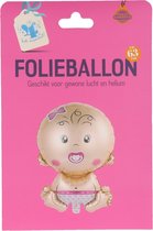 Folieballon | vorm van een baby | roze | ca. 63 cm hoog | Babyshower | geschikt voor helium vulling