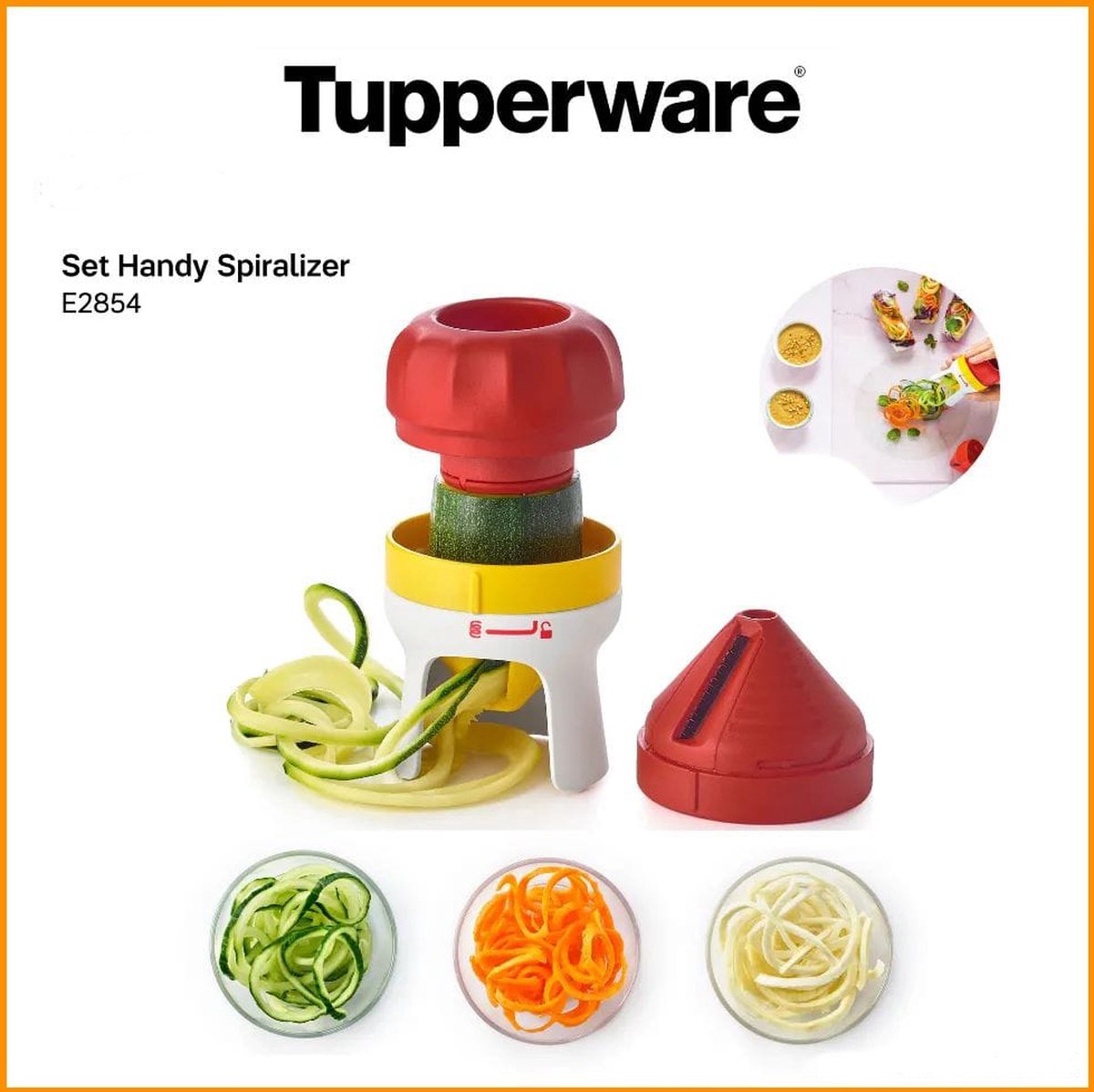 Tupperware groenten spiraalsnijder - tagliatelli - spaghetti (set) - Tupperware