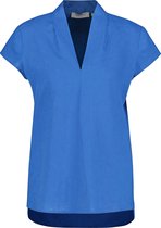 GERRY WEBER Dames Blouse met korte mouwen van zuiver linnen