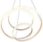 LED Hanglamp - Trion Yarino - 60W - Aanpasbare Kleur - Dimbaar - Rond - Mat Wit - Aluminium