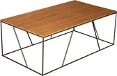 Oda: Salontafel - koffietafel - bijzettafel – lage tafel – woonkamer tafel rechthoek met zwart stalen frame (10mm massief) en massief eiken blad (rustiek).  Lxbxh: 100x60x40cm. Hoo