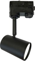 LED Railverlichting - Track Spot - Facto - GU10 Fitting - 3 Fase - Rond - Mat Zwart - Aluminium - BES LED