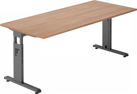 MEGA 19 G - 180 x 80 Hauteur de table I Réglable en hauteur Noyer/Graphite
