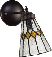 LumiLamp Wandlamp Tiffany 17x12x23 cm Transparant Glas Metaal Rond Muurlamp