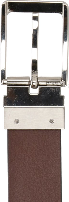 Riem Unisexe Rotative en Cuir Exclusive DD - Ceinture Réversible - Femme et Homme - Cuir Véritable - Zwart et Cognac - Longueur totale 110 cm / Taille de ceinture 95