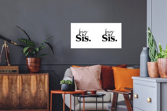 Stickers muraux - Sticker Foil - Big Sis - Proverbes - Big Sister - Citations - Sisters - 80x40 cm - Film Adhésif - Stickers muraux Chambre Enfant - Papier Peint Auto-Adhésif