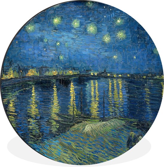 Wall Circle - Wall Circle - La Nuit Étoilée - Peinture de Vincent van Gogh - Aluminium - Dibond - ⌀ 140 cm - Intérieur et Extérieur