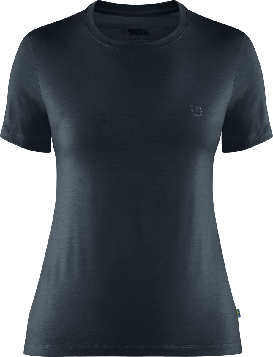 Fjallraven Abisko Wool SS Women - Outdoorshirt - Dames - Dark Navy - Maat XL