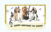 Verjaardag wenskaarten hondjes 6 stuks met 3D applicatie - Felicitatie kaarten - Gefeliciteerd kaarten