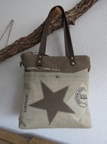 hand/schoudertas van Myra Bag (canvas/leer)