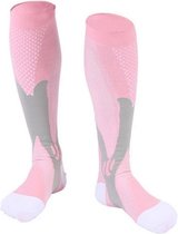 Inuk - Compressiekousen dames S/M 35-39 - Roze - Heerlijke kousen voor paardrijden - harlopen - fietsen etc. warme voeten en goede doorbloeding