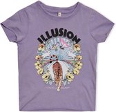 Only t-shirt meisjes - paars - KMGlucy - maat 86