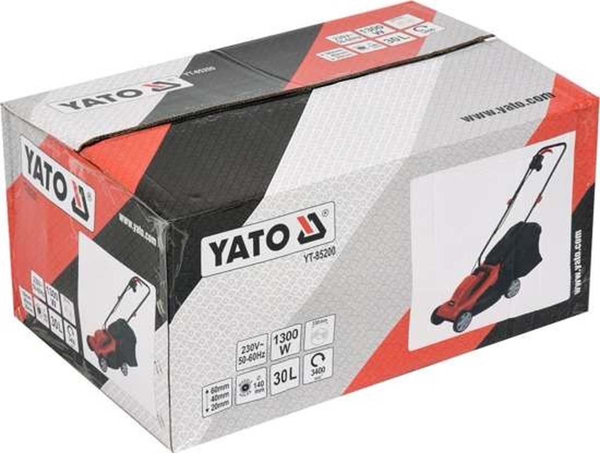 YATO Elektrische grasmaaier 1300W - 33 cm - 30L - In hoogte verstelbaar – foto 4