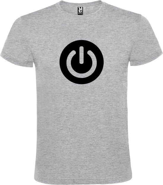 T-shirt Grijs imprimé " Power Button" Zwart taille XXXL