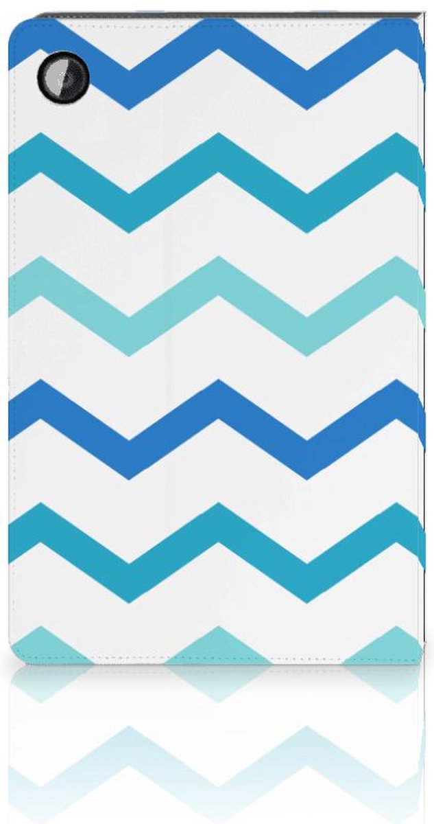 Cover Case Samsung Galaxy Tab A8 2021 Cover met Magneetsluiting Zigzag Blauw