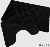 Ikado  Badmat set klassiek zwart  50 x 80 cm + 40 x 50 cm