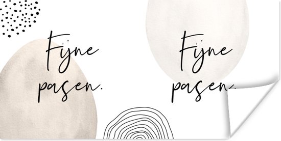 Affiche Pasen - Oeufs de Pâques - Pastel - Citation - 40x20 cm