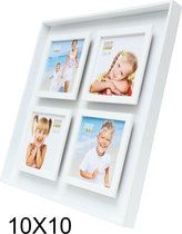 Deknudt Frames fotolijst S68DK1 P4 - wit - hout - 4 foto's 10x10 cm