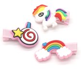 Haarspeldjes - Set van 3 - Unicorn - Roze - Damesdingetjes