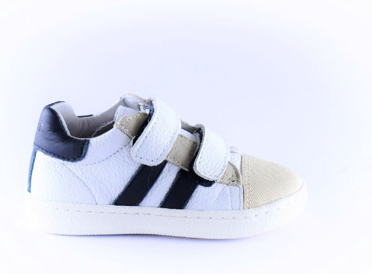 Clic sneaker CL-9891 velcro wit blauw stripe