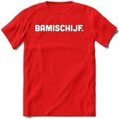 Bamischijf - Snack T-Shirt | Grappig Verjaardag Kleding Cadeau | Eten En Snoep Shirt | Dames - Heren - Unisex Tshirt | - Rood - S