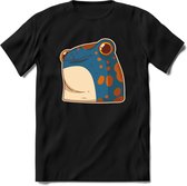 Koele kikker T-Shirt Grappig | Dieren reptielen Kleding Kado Heren / Dames | Animal Skateboard Cadeau shirt - Zwart - L