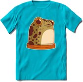 Blije kikker T-Shirt Grappig | Dieren reptielen Kleding Kado Heren / Dames | Animal Skateboard Cadeau shirt - Blauw - M