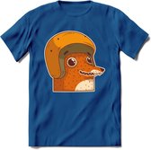 Safety fox T-Shirt Grappig | Dieren vos Kleding Kado Heren / Dames | Animal Skateboard Cadeau shirt - Donker Blauw - XL