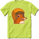 Safety fox T-Shirt Grappig | Dieren vos Kleding Kado Heren / Dames | Animal Skateboard Cadeau shirt - Groen - 3XL