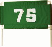 afstand markeervlag - Range Banner - afstand nummer 75 - groen - 1m breed bij 45cm hoog