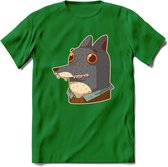 Casual wolf T-Shirt Grappig | Dieren Kleding Kado Heren / Dames | Animal Skateboard Cadeau shirt - Donker Groen - XXL