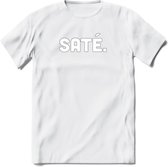 Sate - Snack T-Shirt | Grappig Verjaardag Kleding Cadeau | Eten En Snoep Shirt | Dames - Heren - Unisex Tshirt | - Wit - M
