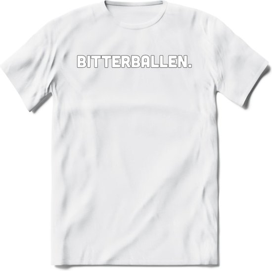 Bitterballen - Snack T-Shirt | Grappig Verjaardag Kleding Cadeau | Eten En Snoep Shirt | Dames - Heren - Unisex Tshirt | - Wit - XL