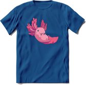 Schattig Axolotl T-Shirt Grappig | Dieren amfibieën Kleding Kado Heren / Dames | Animal Cadeau shirt - Donker Blauw - M