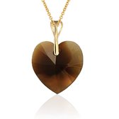 Montebello Ketting Mila HG467 - Swarovski® Hart - 925 Zilver Verguld - Ø18mm - 45cm