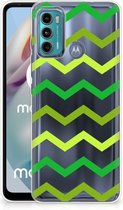 Telefoonhoesje Motorola Moto G60 TPU Siliconen Hoesje met Foto Zigzag Groen