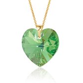 Montebello Ketting Daisy HG465 - Swarovski® Hart - 925 Zilver Verguld - Ø18mm - 45cm