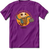 Casual skelet T-Shirt Grappig | Dieren halloween Kleding Kado Heren / Dames | Animal Skateboard Cadeau shirt - Paars - M