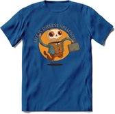 Casual skelet T-Shirt Grappig | Dieren halloween Kleding Kado Heren / Dames | Animal Skateboard Cadeau shirt - Donker Blauw - 3XL